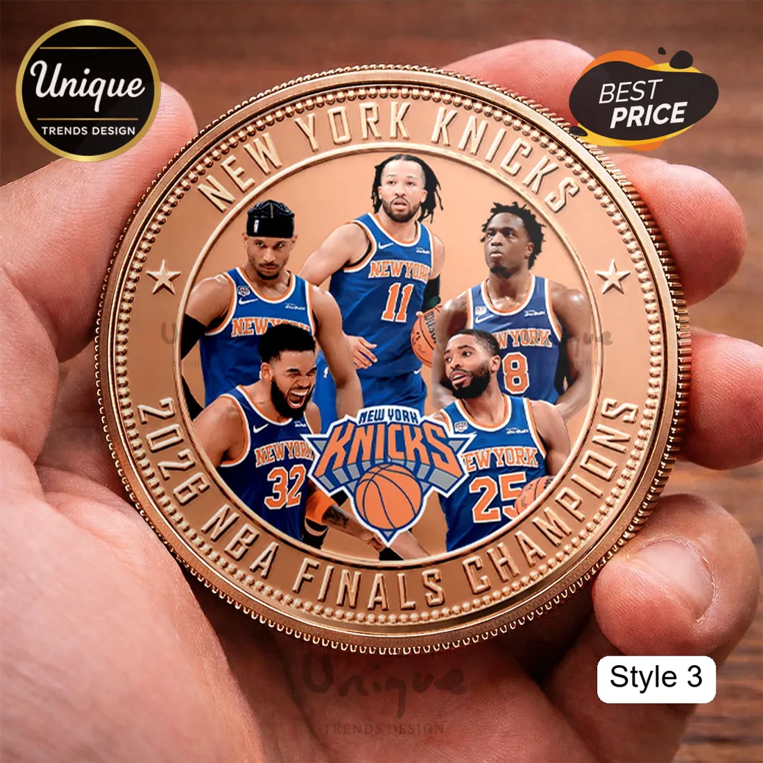 New York Knicks 2026 NBA Finals Champions Gold Plated Commemorative Coin New York Knicks 2026 NBA Finals Champions Gold Plated Commemorative Coin