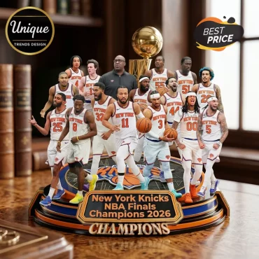 New York Knicks 2026 NBA Finals Champions Sculpted Resin Desk Display Plaque