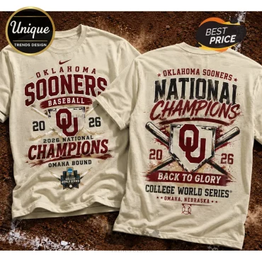 Oklahoma Sooners 2026 National Champions Baseball T-Shirt
