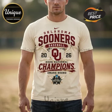 Oklahoma Sooners 2026 National Champions Baseball T-Shirt