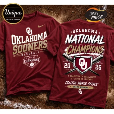 Oklahoma Sooners 2026 National Champions Maroon T-Shirt