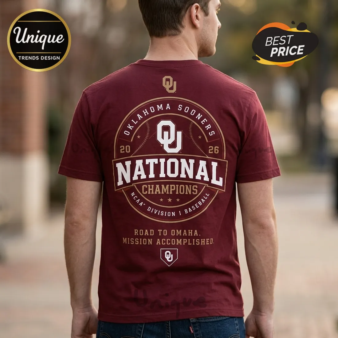 Oklahoma Sooners 2026 NCAA Baseball National Champions Maroon T-Shirt Oklahoma Sooners 2026 NCAA Baseball National Champions Maroon T-Shirt