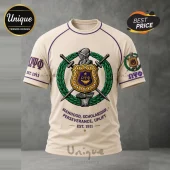 Omega Psi Phi Est 1911 Fraternity Crest Cream T-Shirt