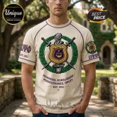 Omega Psi Phi Est 1911 Fraternity Crest Cream T-Shirt