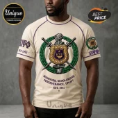 Omega Psi Phi Est 1911 Fraternity Crest Cream T-Shirt
