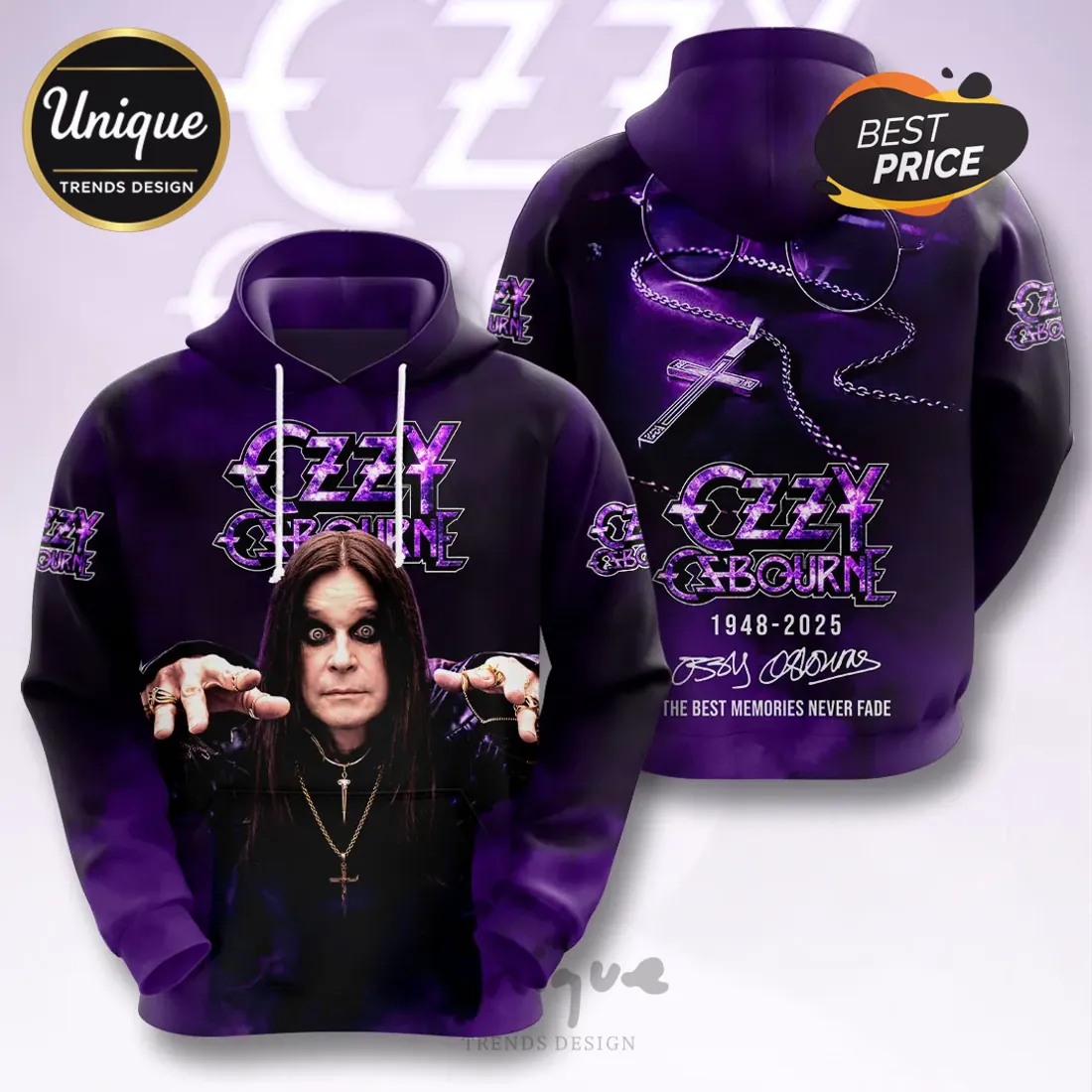 Ozzy Osbourne 1948-2025 Tribute Purple Casual T-Shirt Ozzy Osbourne 1948-2025 Tribute Purple Casual T-Shirt