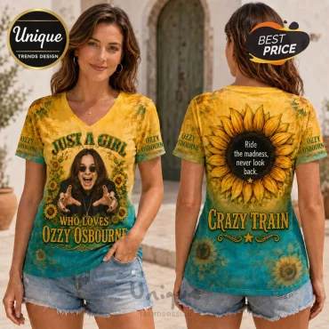 Ozzy Osbourne Crazy Train Sunflower T-Shirt Ozzy Osbourne Crazy Train Sunflower T-Shirt
