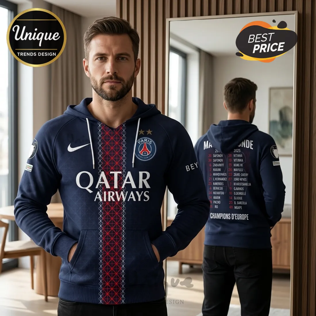 Paris Saint-Germain 2025 Champions League Roster Hoodie Paris Saint-Germain 2025 Champions League Roster Hoodie
