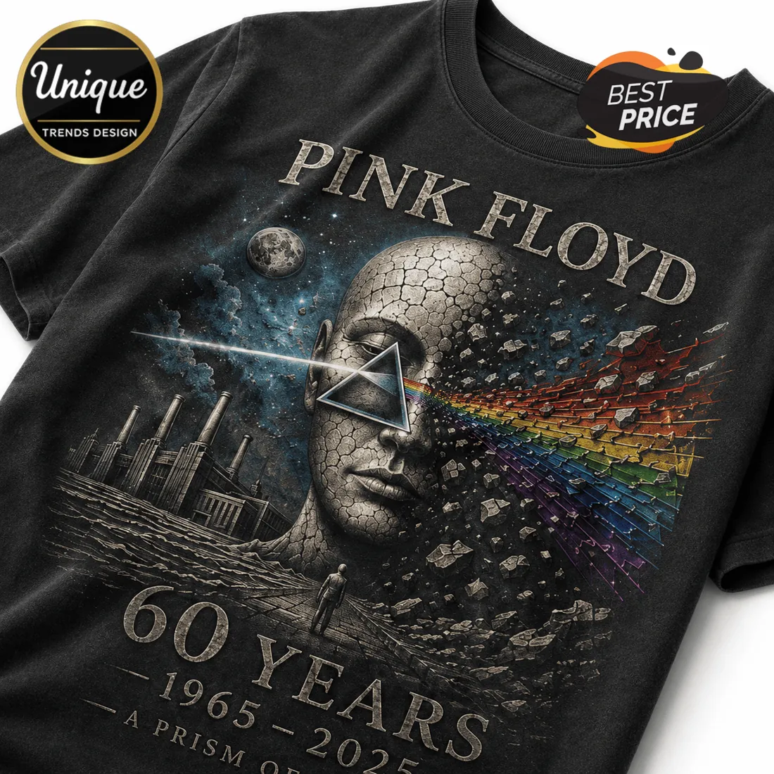 Pink Floyd 60 Years 1965-2025 Sonic Legacy Collectible Graphic T-Shirt Pink Floyd 60 Years 1965-2025 Sonic Legacy Collectible Graphic T-Shirt
