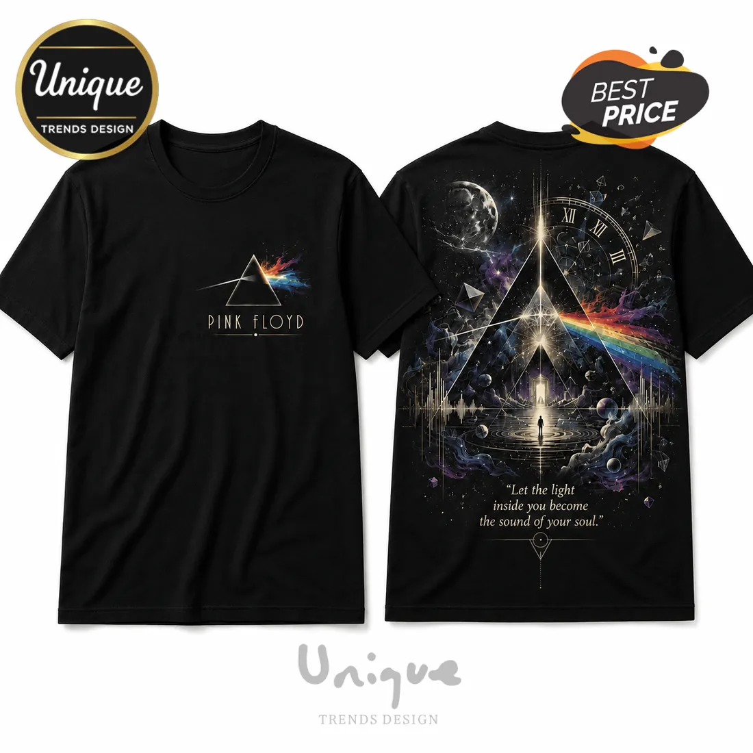 Pink Floyd Dark Side Of The Moon Celestial Prism Art Black Shirt Pink Floyd Dark Side Of The Moon Celestial Prism Art Black Shirt