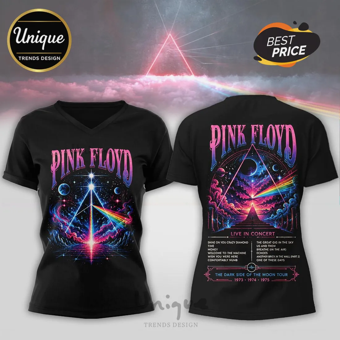 Pink Floyd The Dark Side Of The Moon Tour 1973-1975 Hoodie Pink Floyd The Dark Side Of The Moon Tour 1973-1975 Hoodie