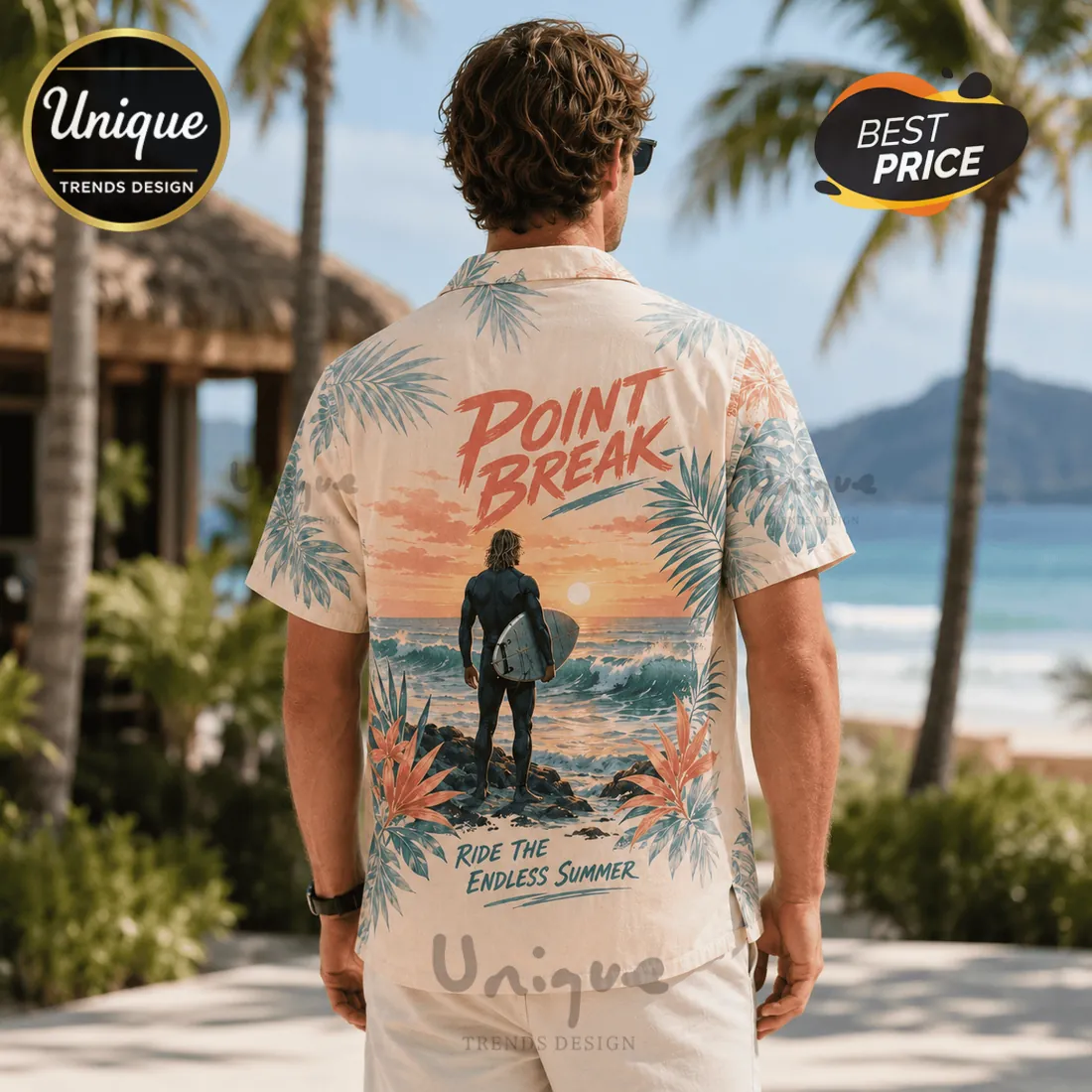 Point Break Surfer Beige Hawaiian Shirt Point Break Surfer Beige Hawaiian Shirt