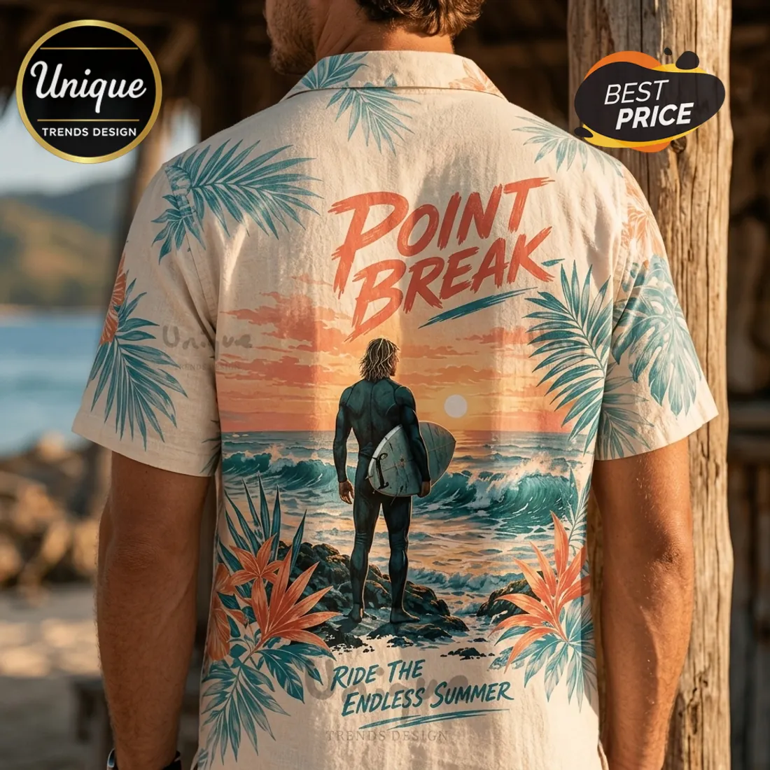 Point Break Surfer Beige Hawaiian Shirt Point Break Surfer Beige Hawaiian Shirt