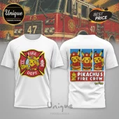 Pokemon Pikachu x Firefighter Fire Crew White Graphic T-Shirt