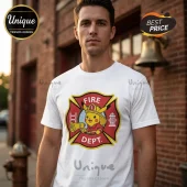 Pokemon Pikachu x Firefighter Fire Crew White Graphic T-Shirt