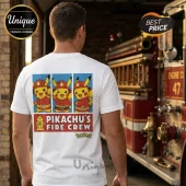 Pokemon Pikachu x Firefighter Fire Crew White Graphic T-Shirt