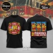 Pokemon Pikachu x Firefighter Fire Crew White Graphic T-Shirt