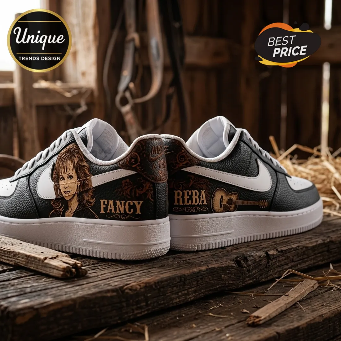 Premium Reba McEntire Air Force 1 Sneakers Premium Reba McEntire Air Force 1 Sneakers
