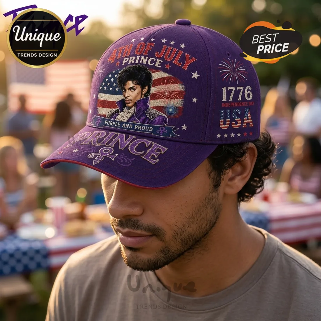 Prince 4th of July American Legend Purple and Proud Baseball Cap Prince 4th of July American Legend Purple and Proud Baseball Cap
