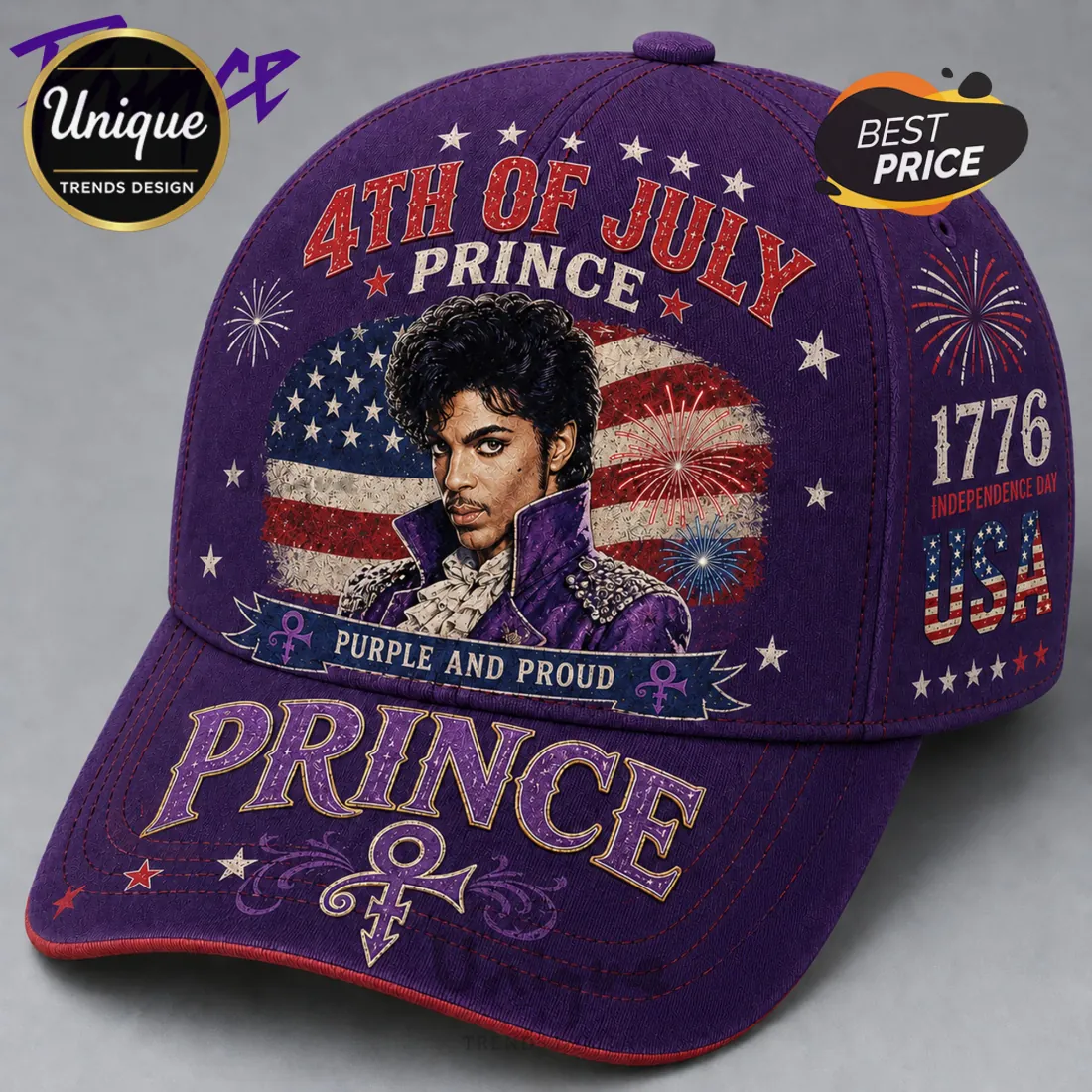 Prince 4th of July American Legend Purple and Proud Baseball Cap Prince 4th of July American Legend Purple and Proud Baseball Cap