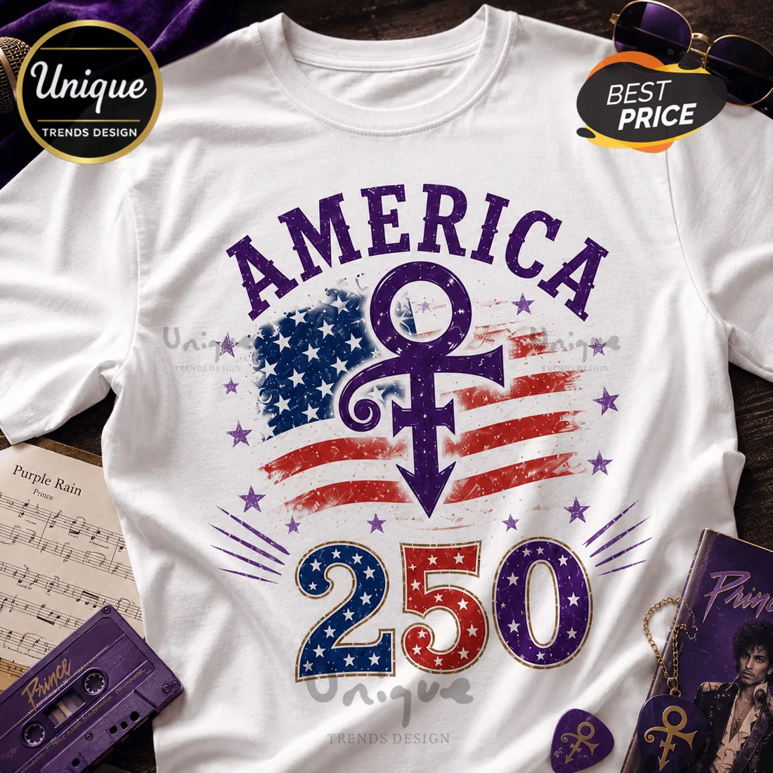 Prince America 250 Years of American Spirit Collectible Graphic T-Shirt Prince America 250 Years of American Spirit Collectible Graphic T-Shirt