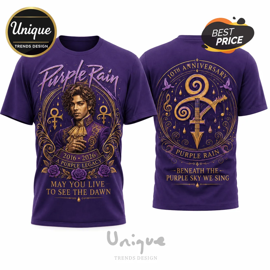 Prince Purple Rain 10th Anniversary Legacy Collectible Graphic T-Shirt Prince Purple Rain 10th Anniversary Legacy Collectible Graphic T-Shirt