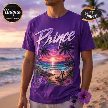 Prince The Beach Is My Happy Place Purple T-Shirt