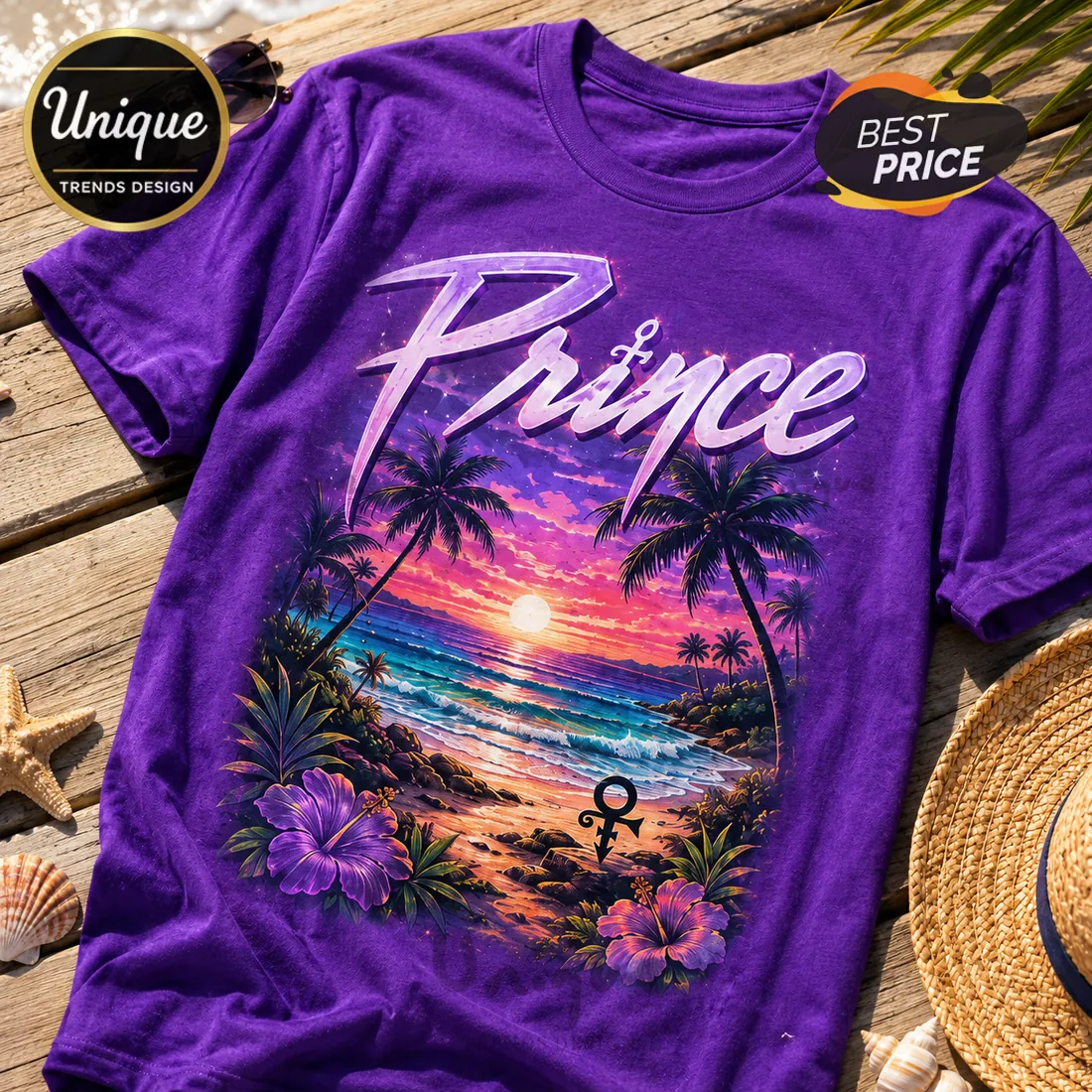 Prince The Beach Is My Happy Place Purple T-Shirt Prince The Beach Is My Happy Place Purple T-Shirt