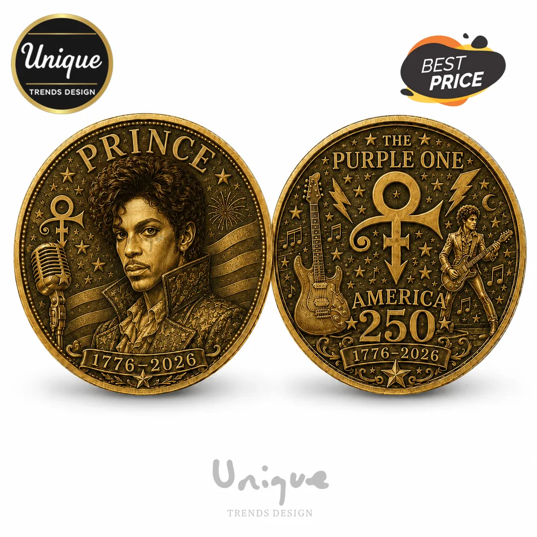 Prince The Purple One America 250th Anniversary Commemorative Coin Prince The Purple One America 250th Anniversary Commemorative Coin