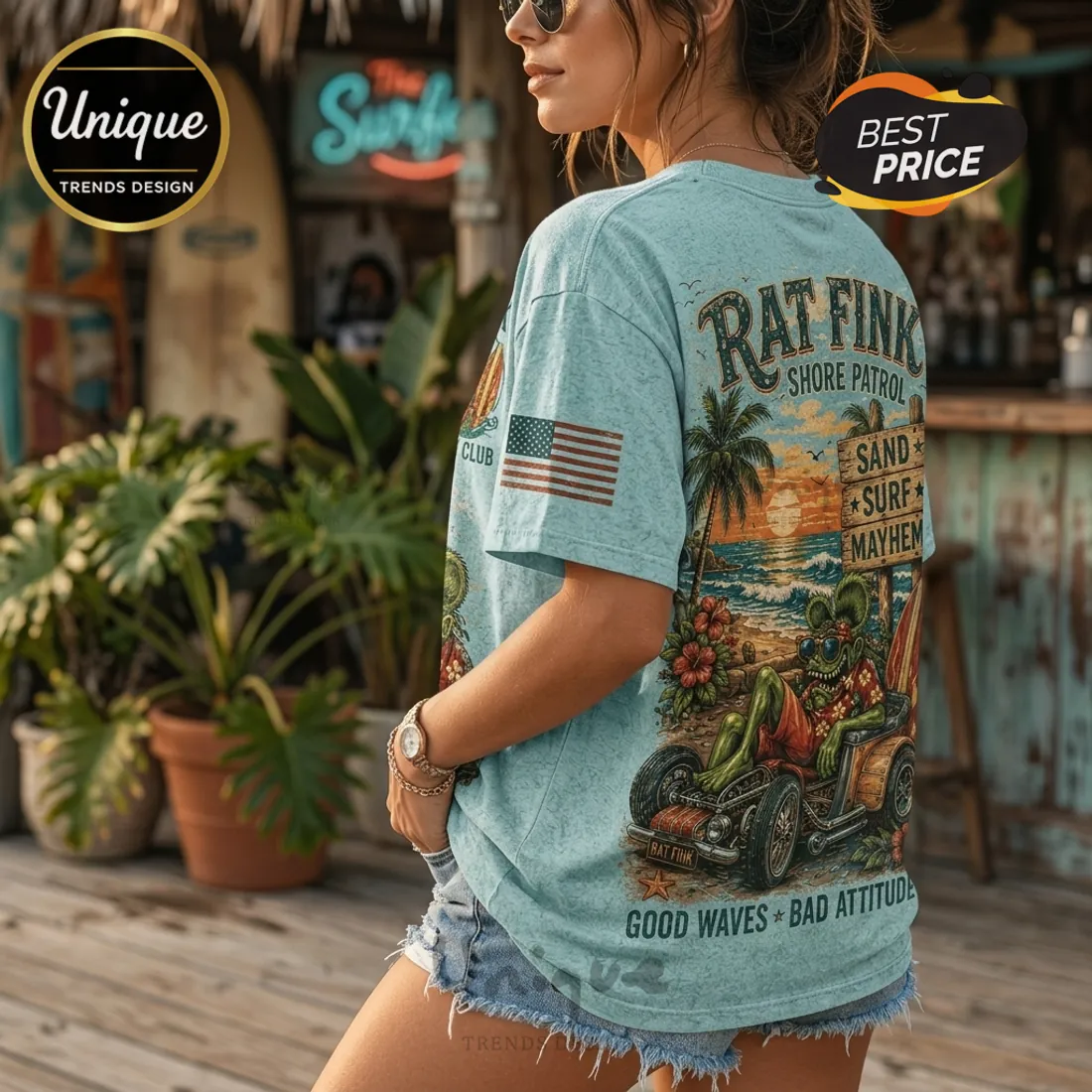 Rat Fink Shore Patrol Blue T-Shirt Rat Fink Shore Patrol Blue T-Shirt