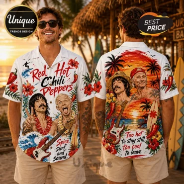Red Hot Chili Peppers Tropical Hawaiian Shirt Red Hot Chili Peppers Tropical Hawaiian Shirt