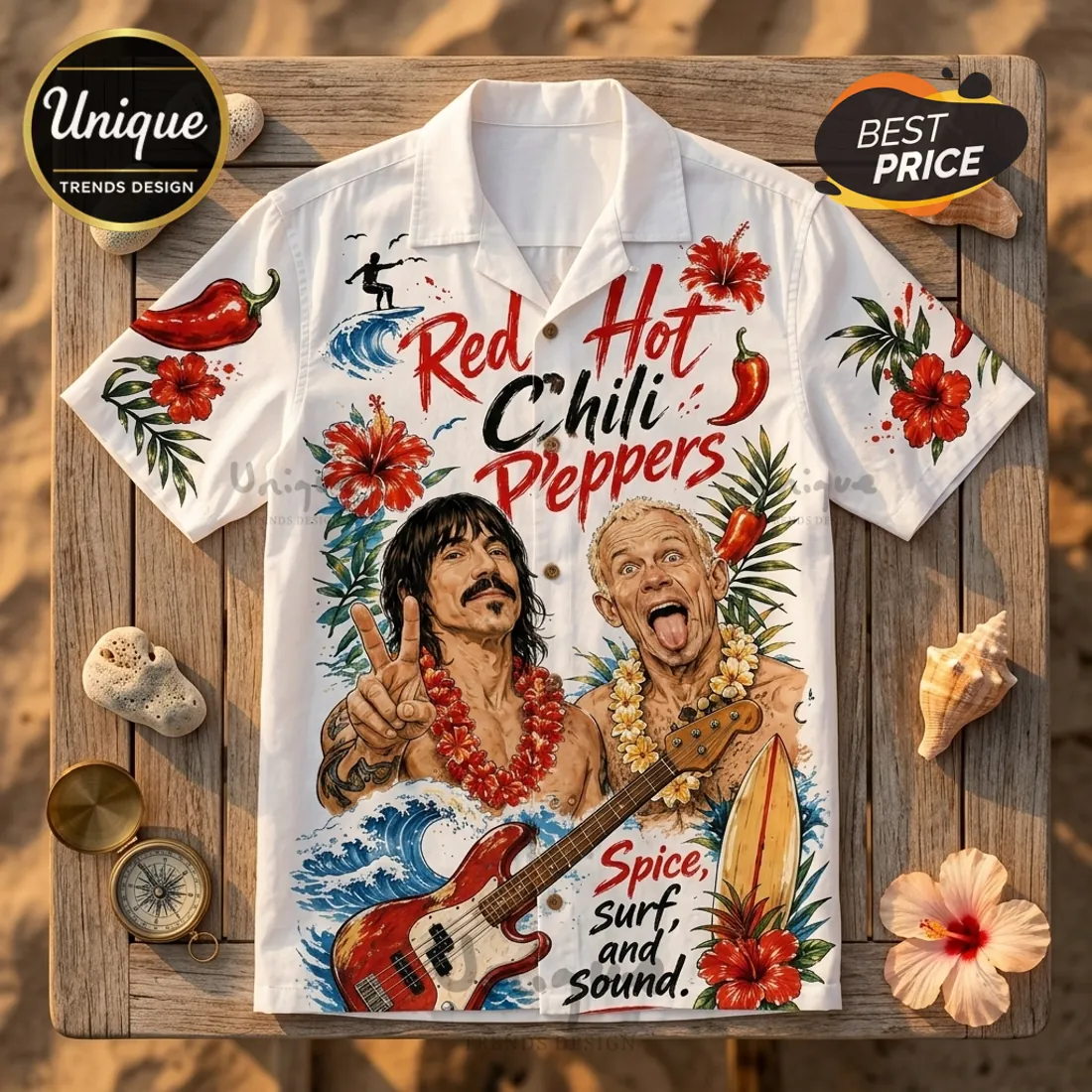 Red Hot Chili Peppers Tropical Hawaiian Shirt Red Hot Chili Peppers Tropical Hawaiian Shirt