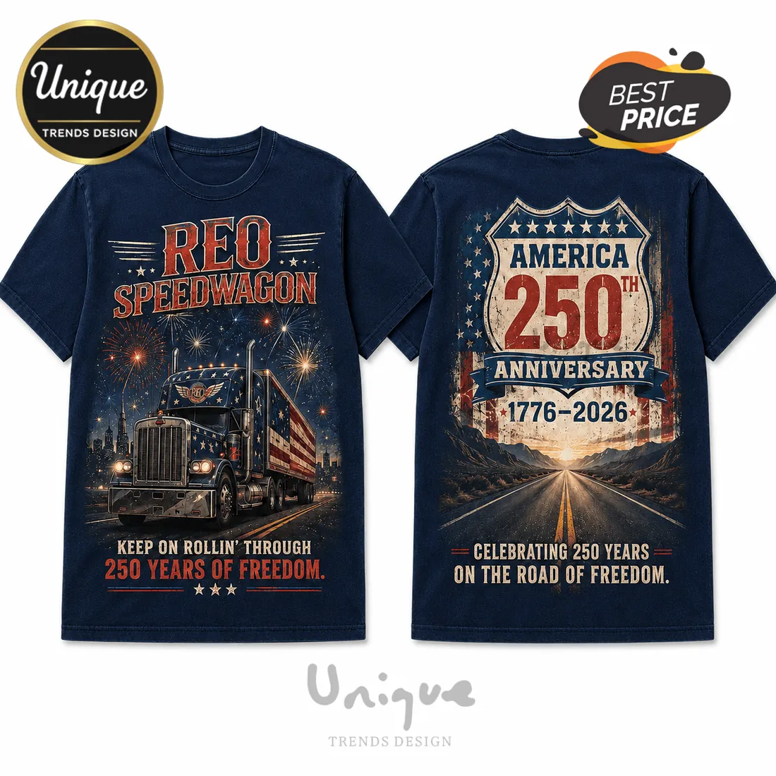 REO Speedwagon America 250th Anniversary T-Shirt REO Speedwagon America 250th Anniversary T-Shirt