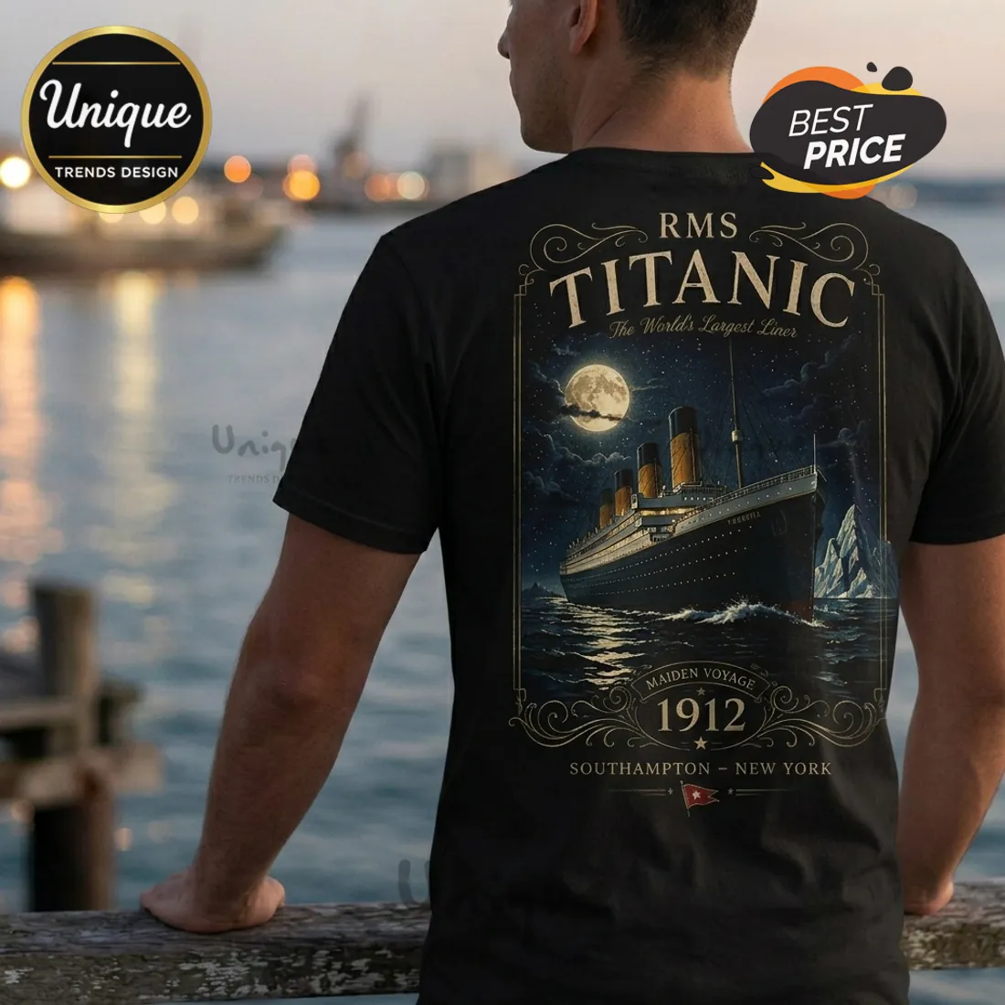 RMS Titanic Maiden Voyage 1912 Graphic Collectible T-shirt RMS Titanic Maiden Voyage 1912 Graphic Collectible T-shirt