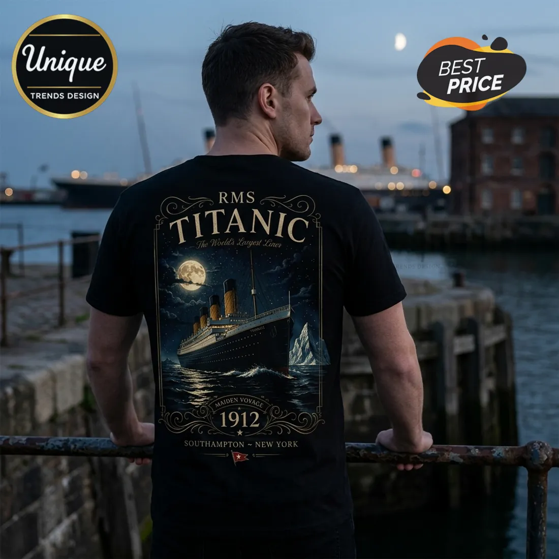 RMS Titanic Maiden Voyage 1912 Graphic Collectible T-shirt RMS Titanic Maiden Voyage 1912 Graphic Collectible T-shirt