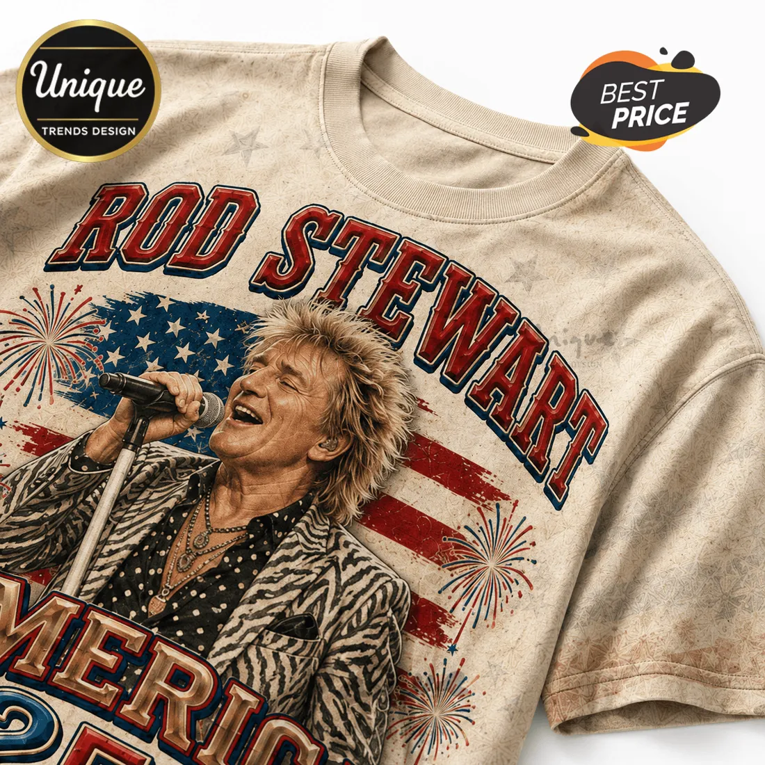 Rod Stewart America 250 Patriotic Celebration Tour Crewneck Shirt Rod Stewart America 250 Patriotic Celebration Tour Crewneck Shirt