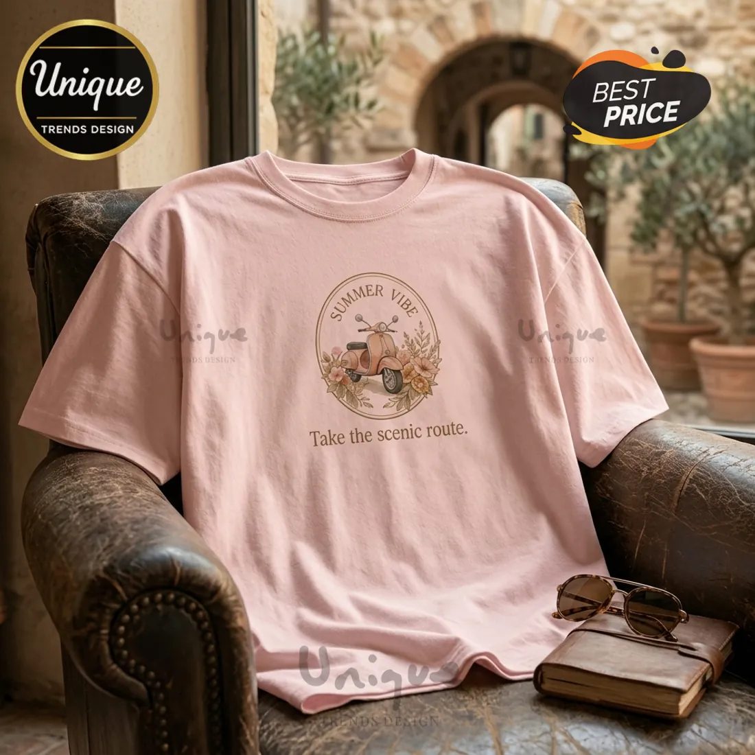 Roman Holiday Summer Vibes 2026 Cotton T-Shirt Roman Holiday Summer Vibes 2026 Cotton T-Shirt