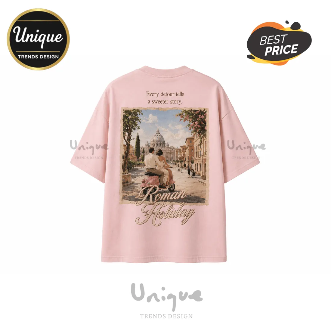 Roman Holiday Summer Vibes 2026 Cotton T-Shirt Roman Holiday Summer Vibes 2026 Cotton T-Shirt