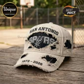 San Antonio Spurs 1973-2026 Anniversary Distressed Baseball Cap