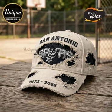 San Antonio Spurs 1973-2026 Anniversary Distressed Baseball Cap