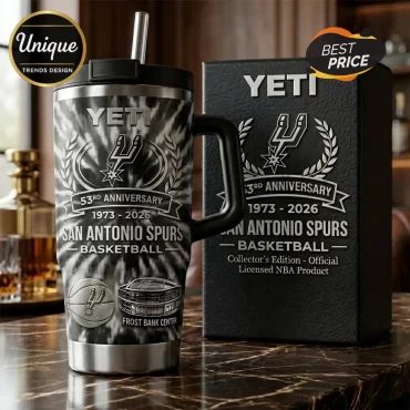 San Antonio Spurs Yeti 53rd Anniversary 1973-2026 Travel Handle Tumbler