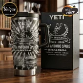 San Antonio Spurs Yeti 53rd Anniversary 1973-2026 Travel Handle Tumbler
