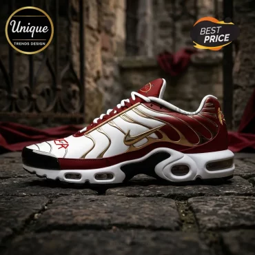 Slayer Band White Gold Nike Air Max Plus Running Shoes