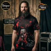 Slayer God Hates Us All Black Red Eagle Skull Band Graphic T-Shirt