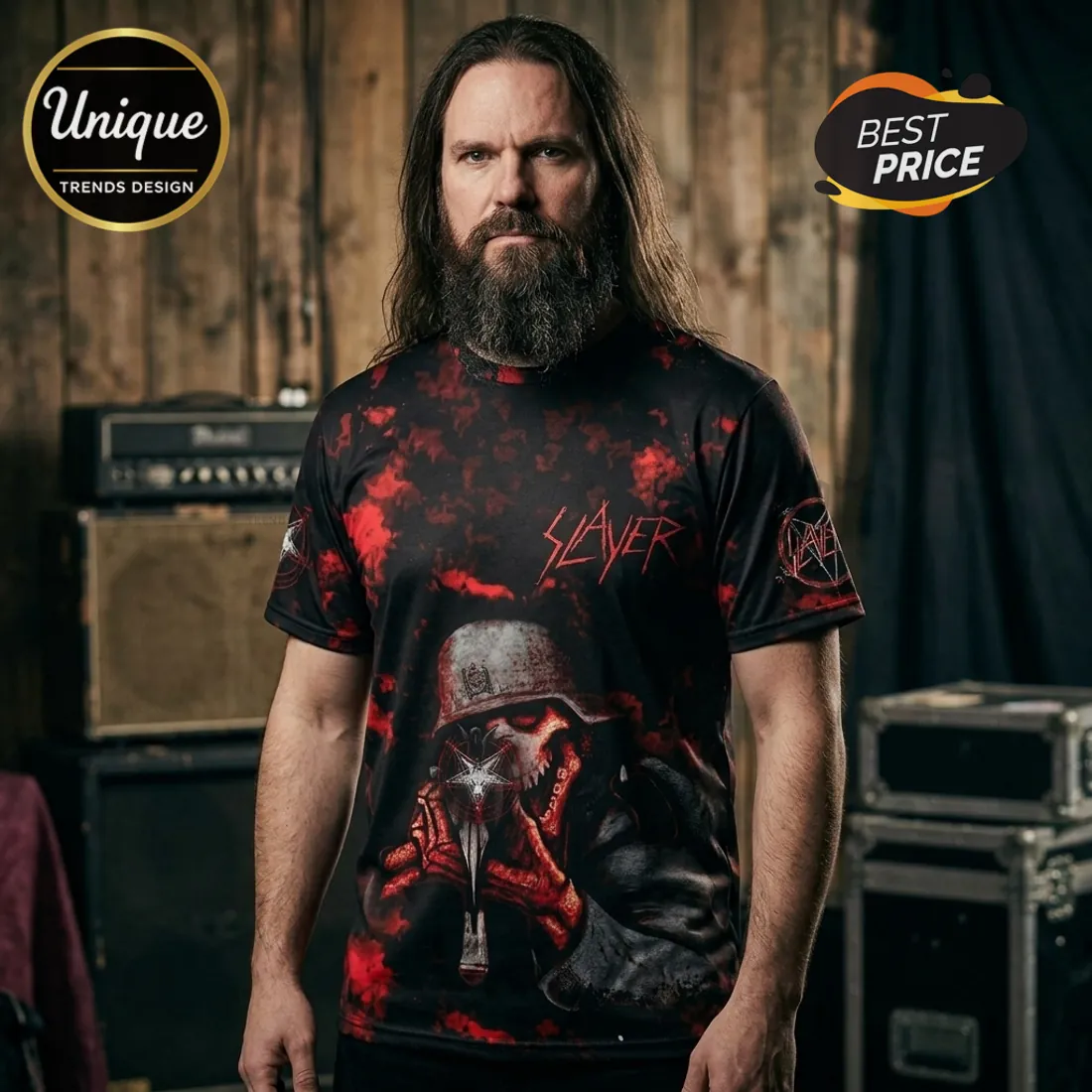 Slayer God Hates Us All Black Red Eagle Skull Band Graphic T-Shirt Slayer God Hates Us All Black Red Eagle Skull Band Graphic T-Shirt