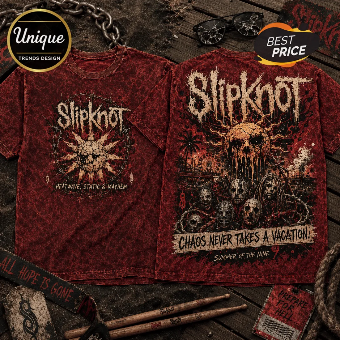 Slipknot Chaos Never Takes A Vacation Tie Dye T-Shirt Slipknot Chaos Never Takes A Vacation Tie Dye T-Shirt