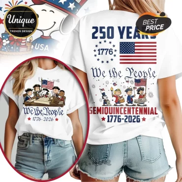 Snoopy Peanuts We The People 1776-2026 Semiquincentennial Patriotic T-Shirt