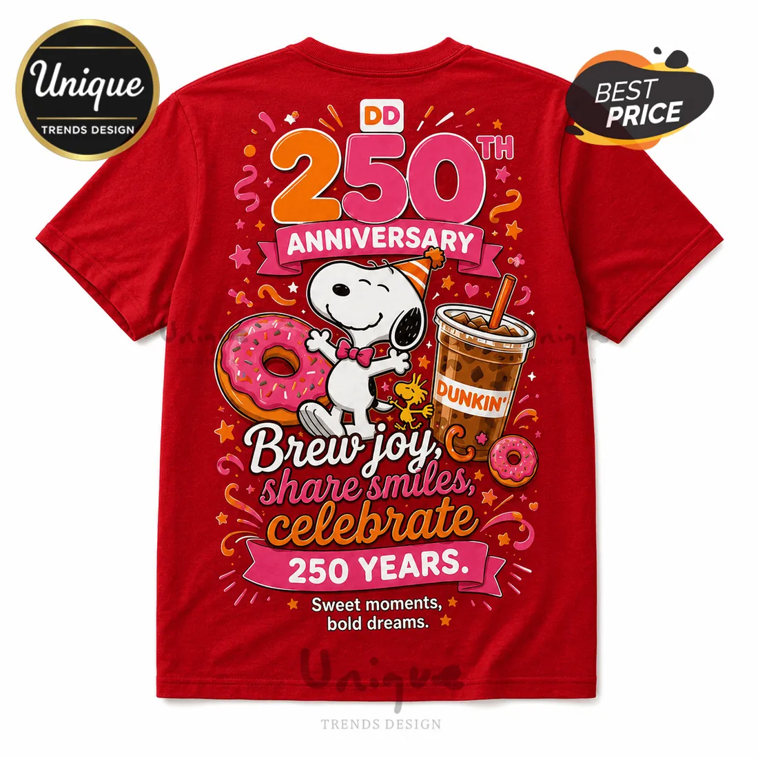 Snoopy x Dunkin Donuts 250th Anniversary Collectible T-Shirt Snoopy x Dunkin Donuts 250th Anniversary Collectible T-Shirt