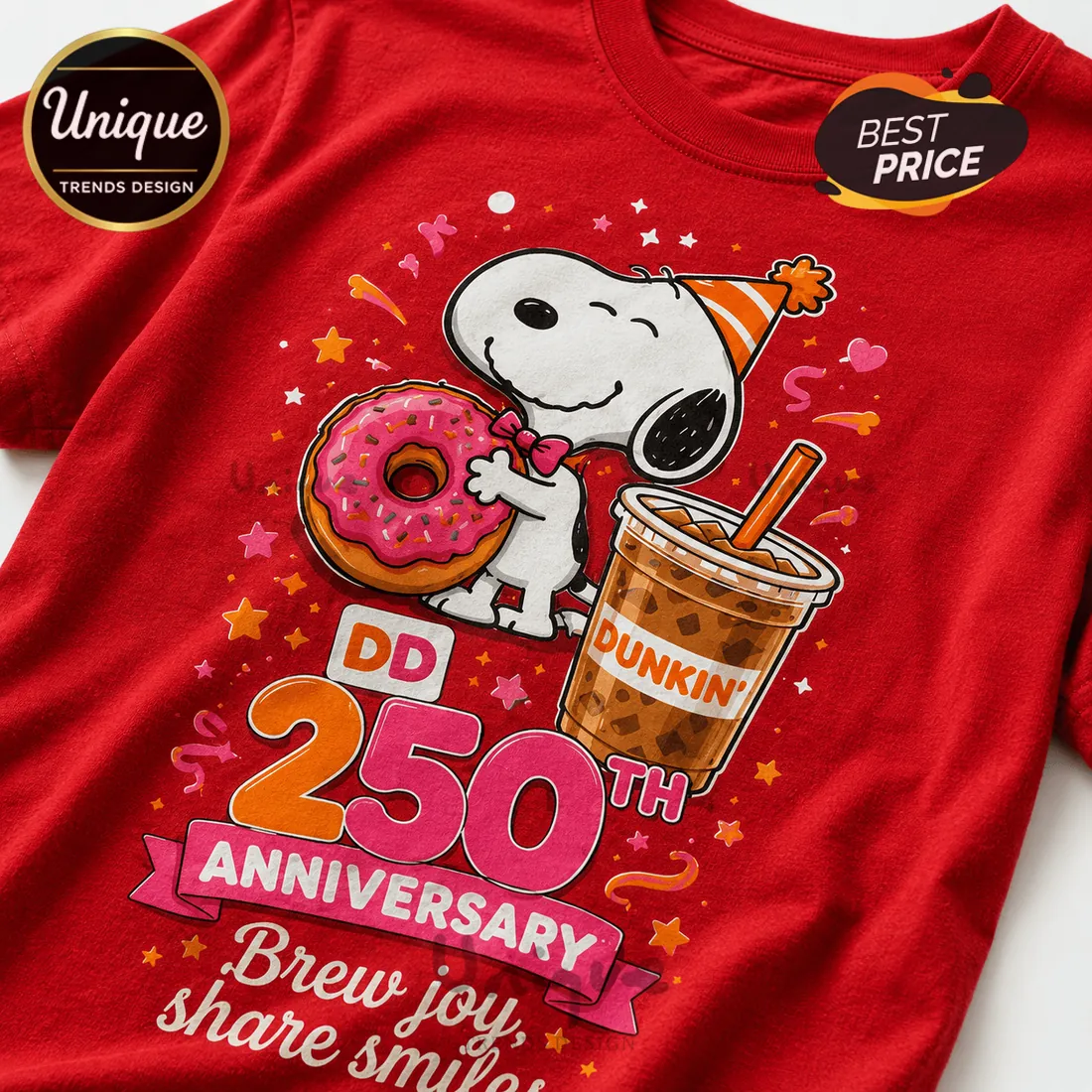 Snoopy x Dunkin Donuts 250th Anniversary Collectible T-Shirt Snoopy x Dunkin Donuts 250th Anniversary Collectible T-Shirt