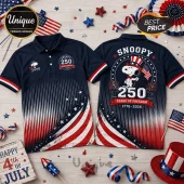 Snoopy x USA Patriotic 250 Years Of Freedom 1776-2026 Polo Shirt
